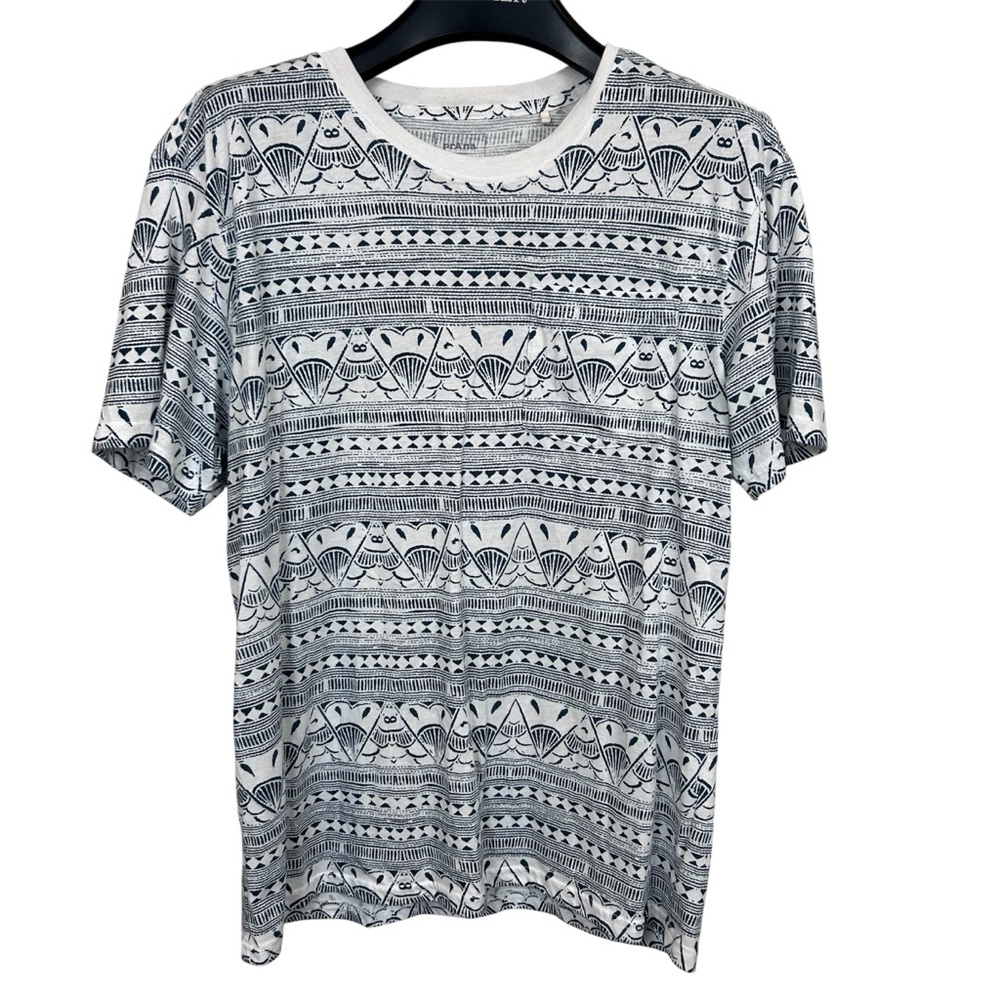 Prana Roots‎ Studio pocket tee M short sleeve crewneck top Blue White Pullover